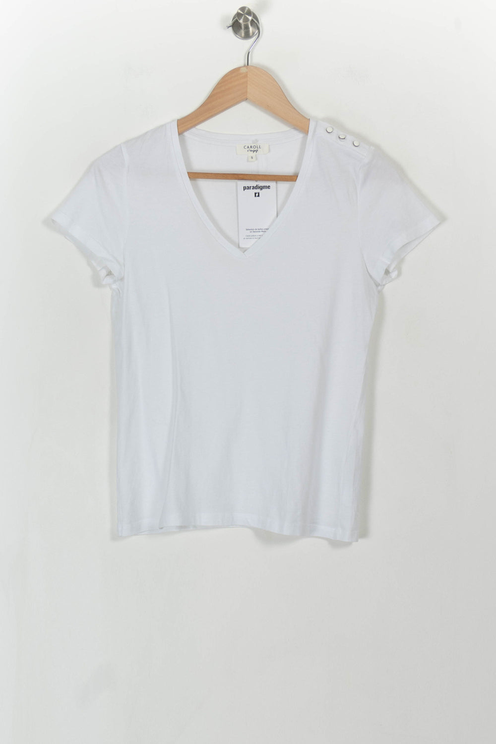 Tee-shirt Blanc - Taille S/36 de la marque Caroll | PARAD108724 - Vendu par Paradigme - Image 2