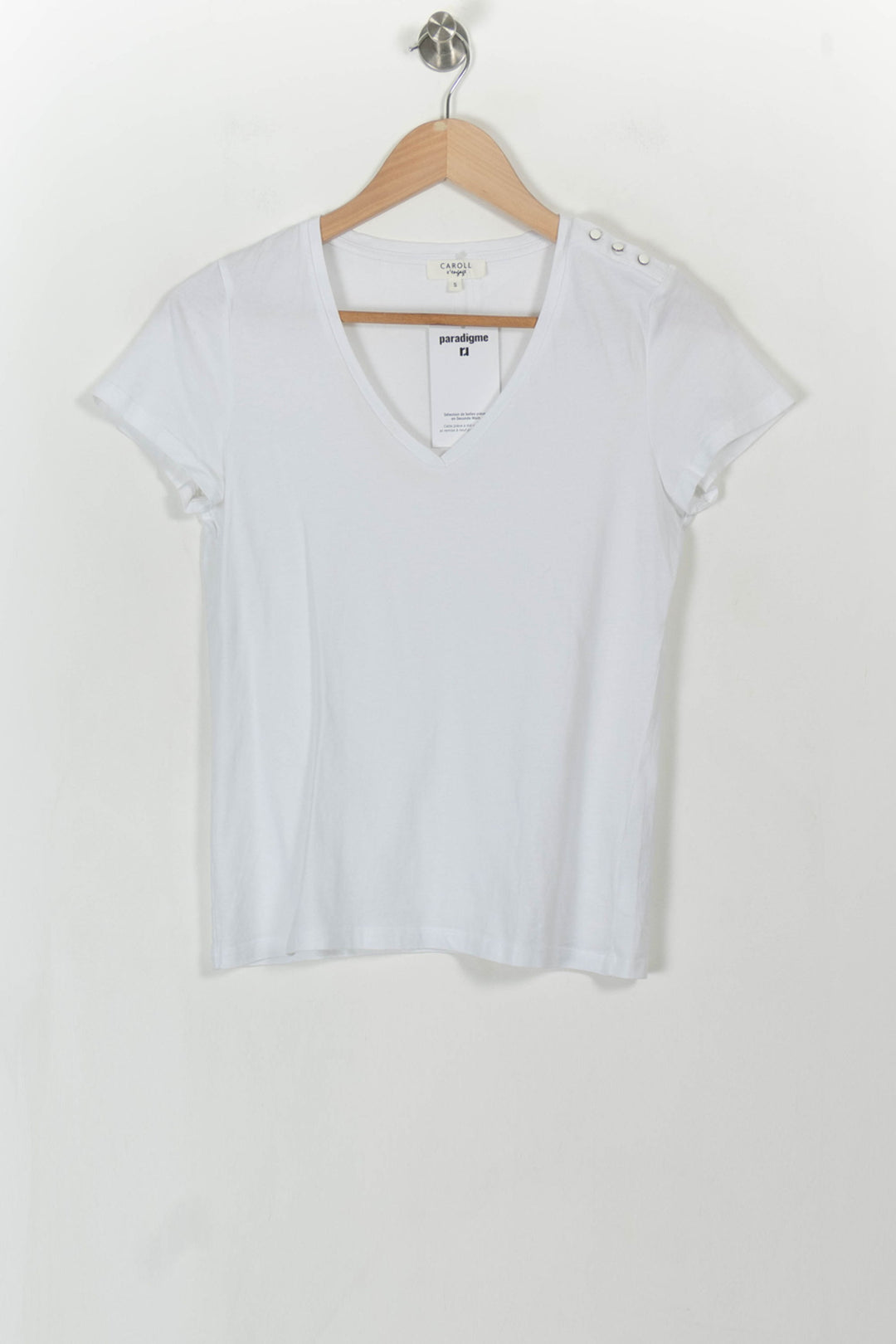 Tee-shirt Blanc - Taille S/36 de la marque Caroll | PARAD108724 - Vendu par Paradigme - Image 2