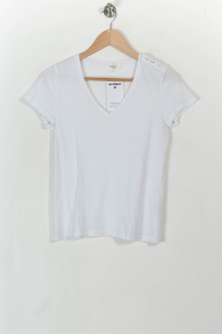 Tee-shirt Blanc - Taille S/36 de la marque Caroll | PARAD108724 - Vendu par Paradigme - Image 2