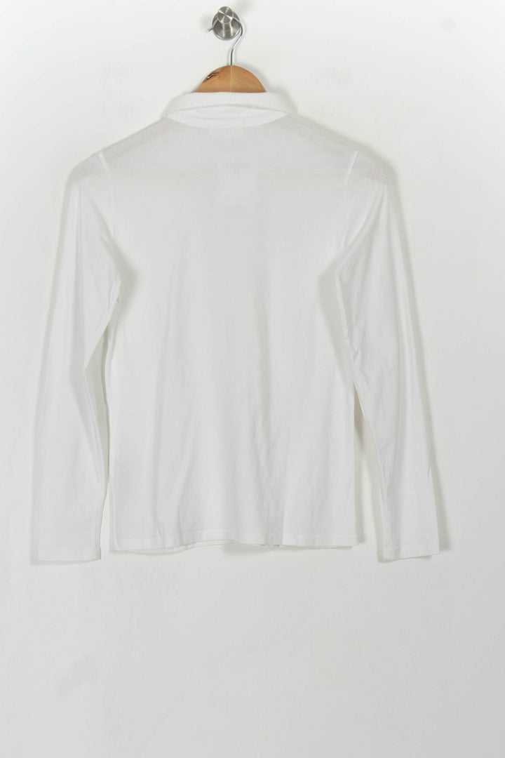 Polo Manches Longues Blanc - Taille S/36 de la marque Caroll | PARAD108726 - Vendu par Paradigme - Image 4