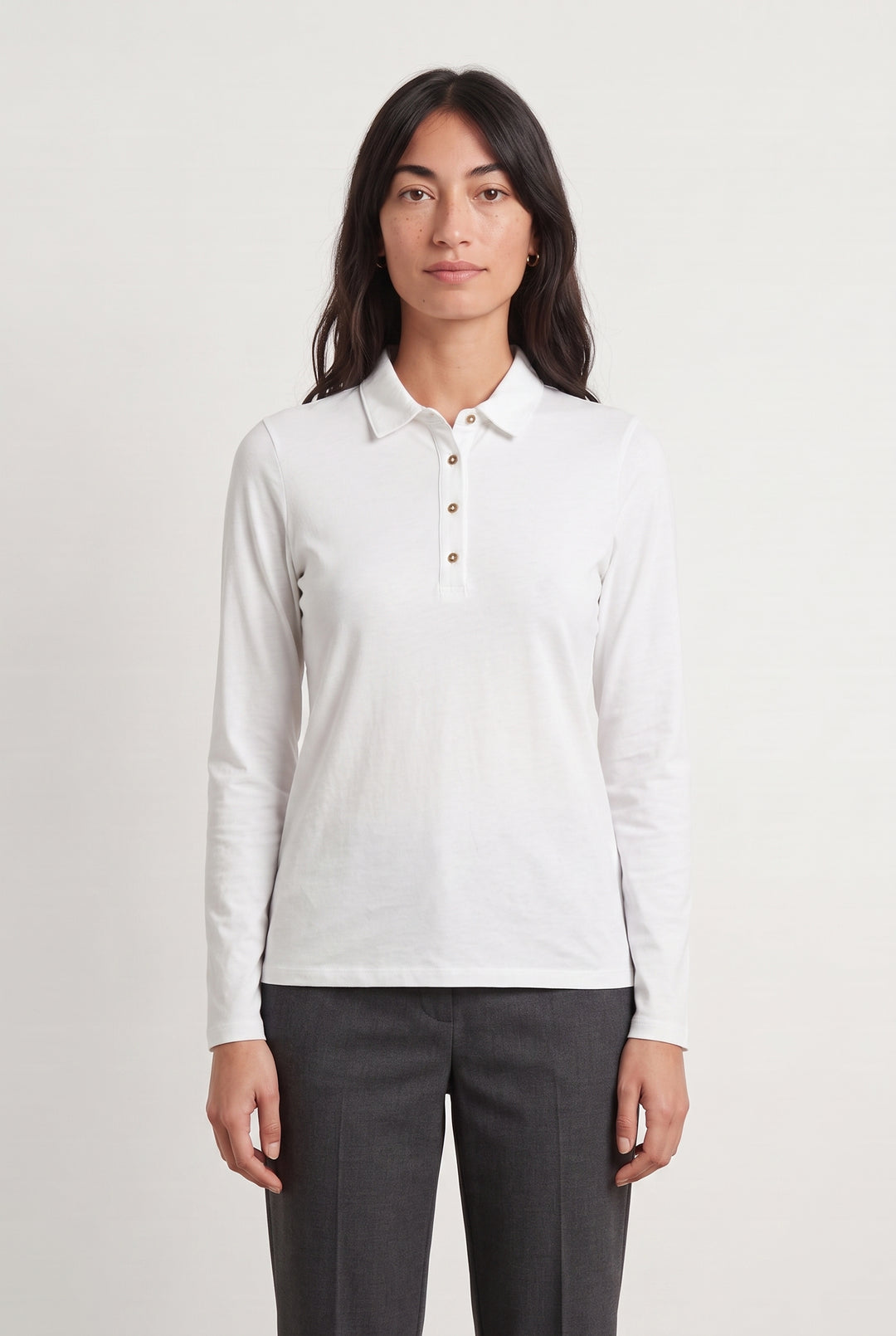 Polo Manches Longues Blanc - Taille S/36 de la marque Caroll | PARAD108726 - Vendu par Paradigme - Image 1
