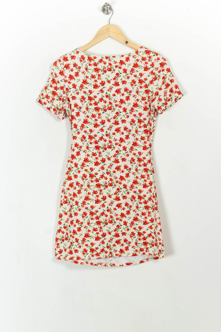 Robe Fleurie Blanc et Rouge - Taille XS/34 de la marque Sessùn | PARAD108733 - Vendu par Paradigme - Image 4
