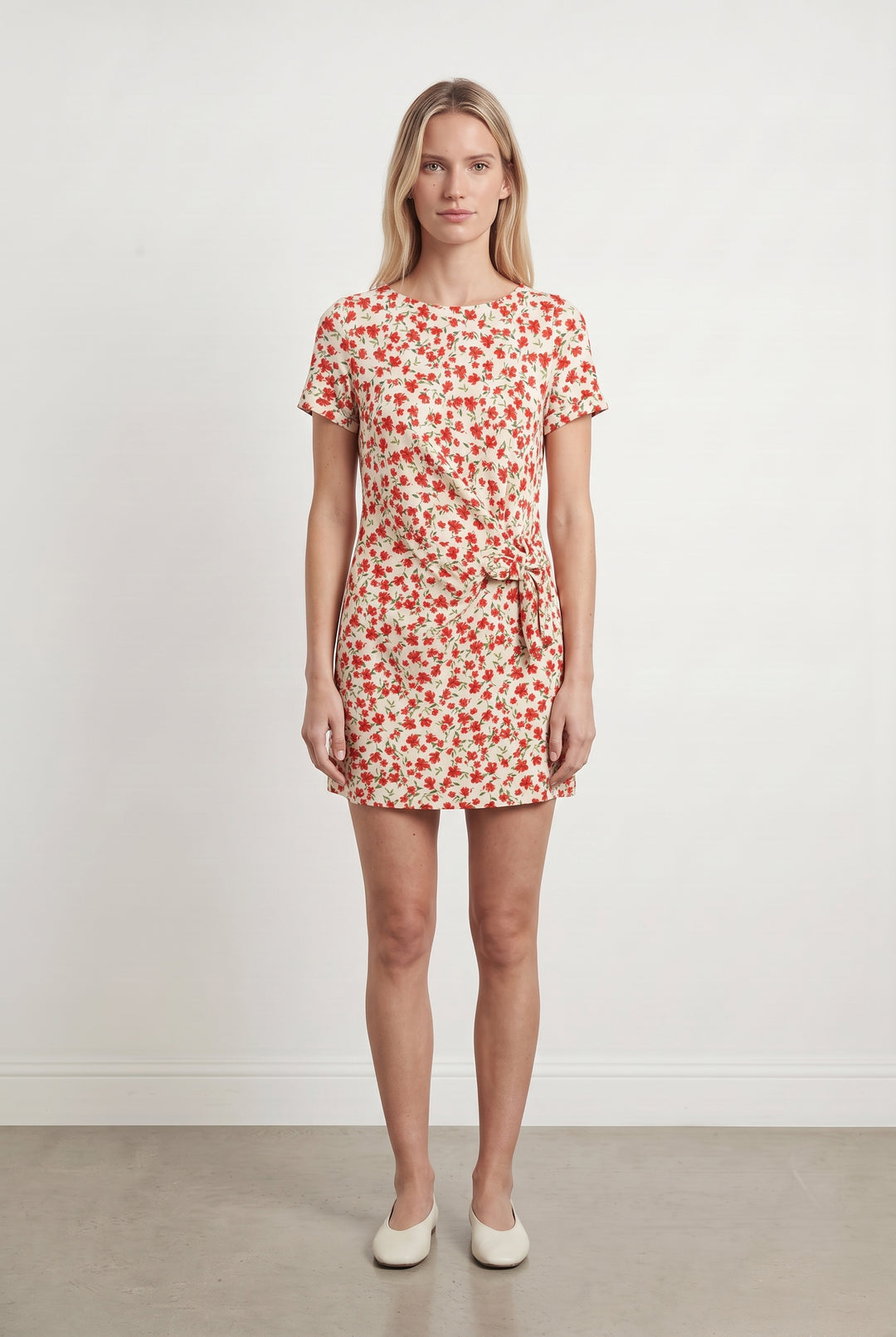 Robe Fleurie Blanc et Rouge - Taille XS/34 de la marque Sessùn | PARAD108733 - Vendu par Paradigme - Image 1