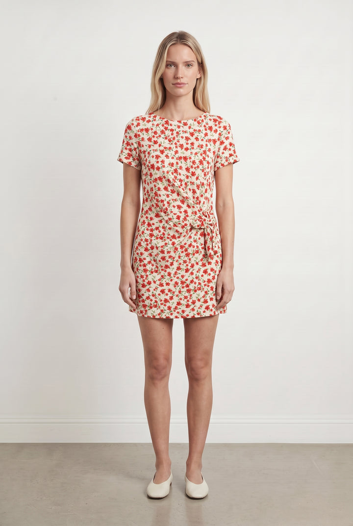 Robe Fleurie Blanc et Rouge - Taille XS/34 de la marque Sessùn | PARAD108733 - Vendu par Paradigme - Image 1