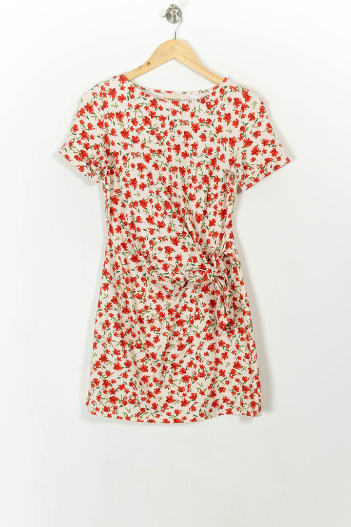 Robe Fleurie Blanc et Rouge - Taille XS/34 de la marque Sessùn | PARAD108733 - Vendu par Paradigme - Image 2