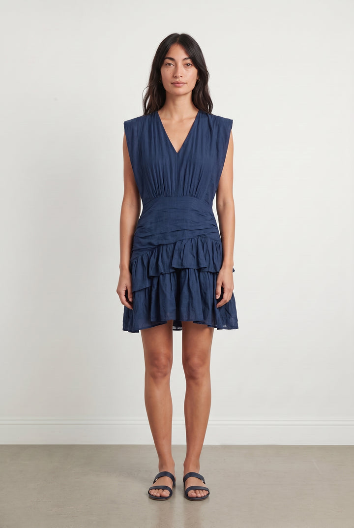 Robe Volantée Bleue - Taille XS/34 de la marque Suncoo | PARAD108734 - Vendu par Paradigme - Image 1