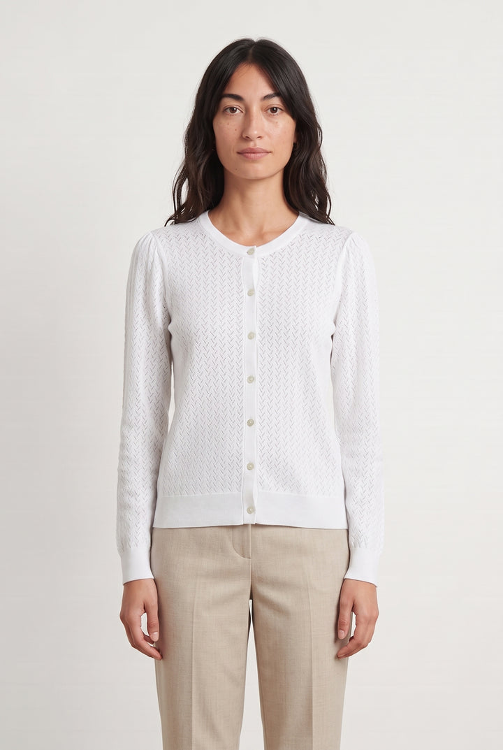 Cardigan Blanc - Taille M/38 de la marque Caroll | PARAD108735 - Vendu par Paradigme - Image 1