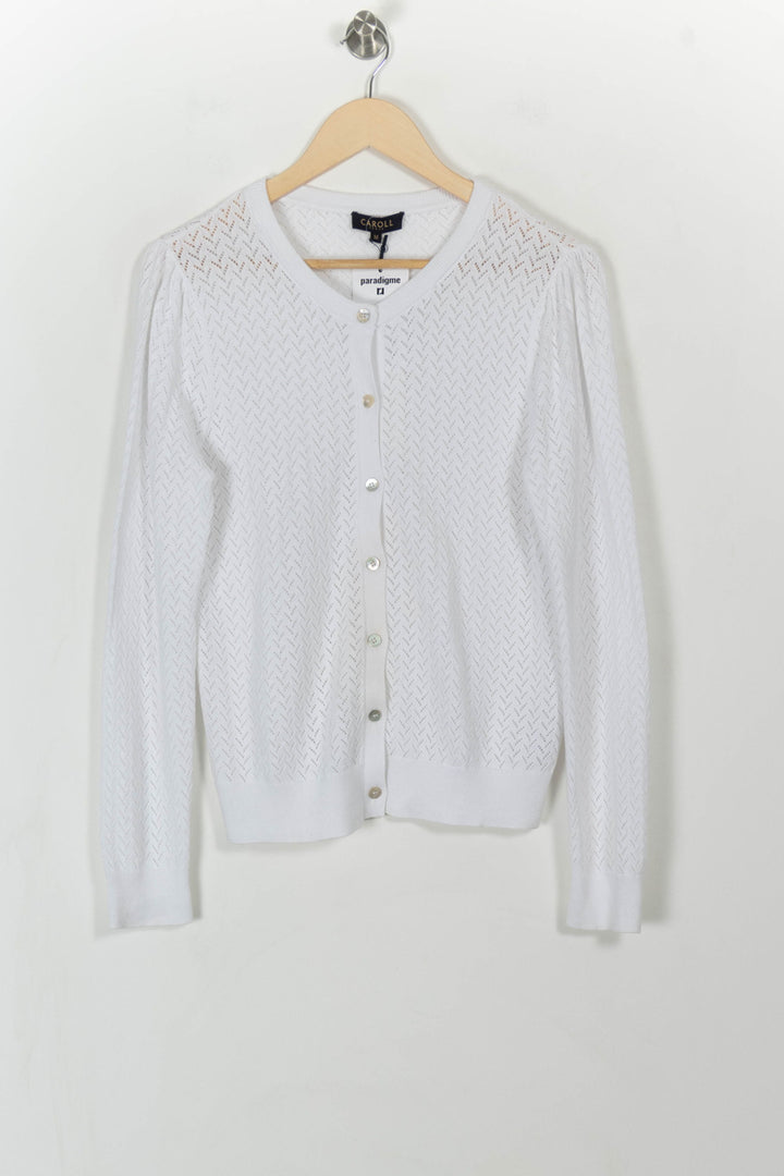 Cardigan Blanc - Taille M/38 de la marque Caroll | PARAD108735 - Vendu par Paradigme - Image 2