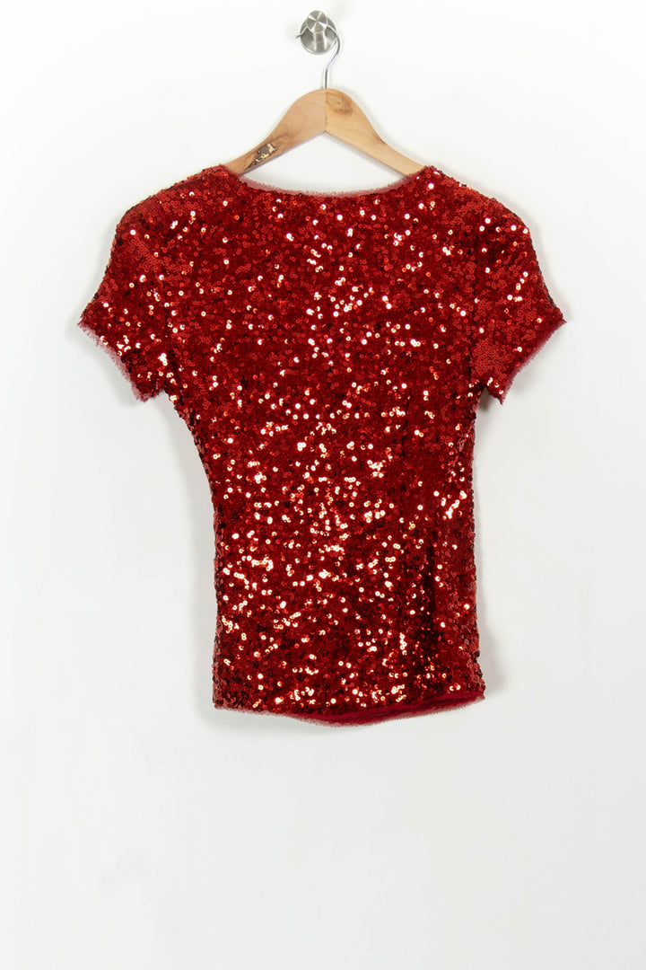 Robe Pailletée Rouge - Taille XS/34 de la marque Sézane | PARAD108736 - Vendu par Paradigme - Image 4