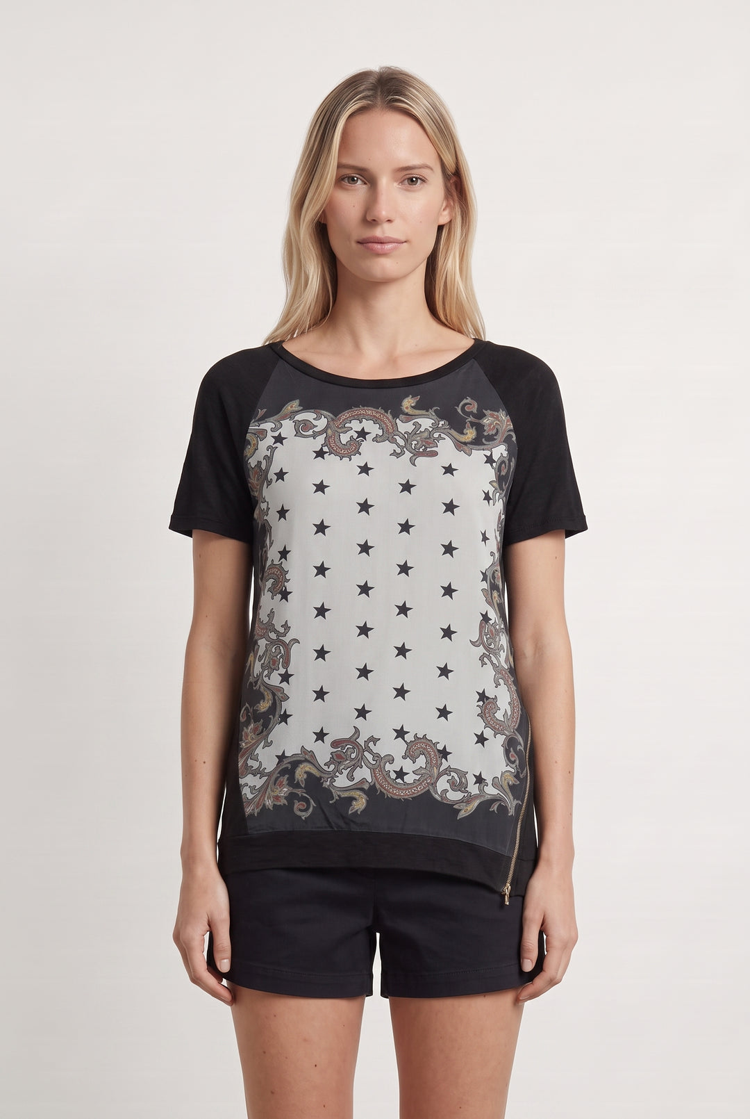 Tee-shirt Noir et Gris - Taille M/38 de la marque Sandro | PARAD108739 - Vendu par Paradigme - Image 1