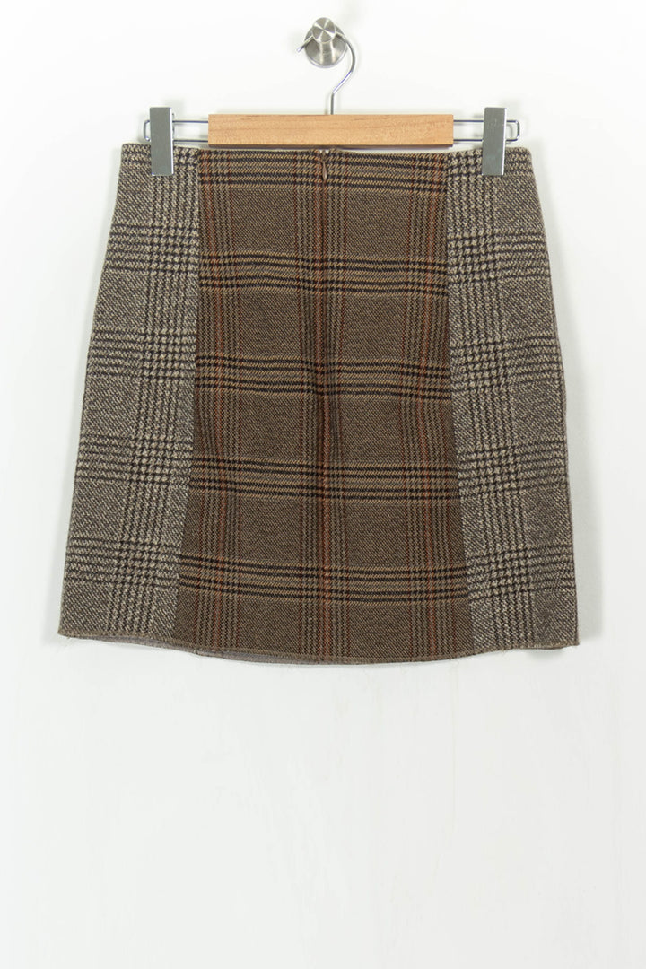 Jupe Écossaise Beige et Marron - Taille L/40 de la marque Sandro | PARAD108741 - Vendu par Paradigme - Image 4