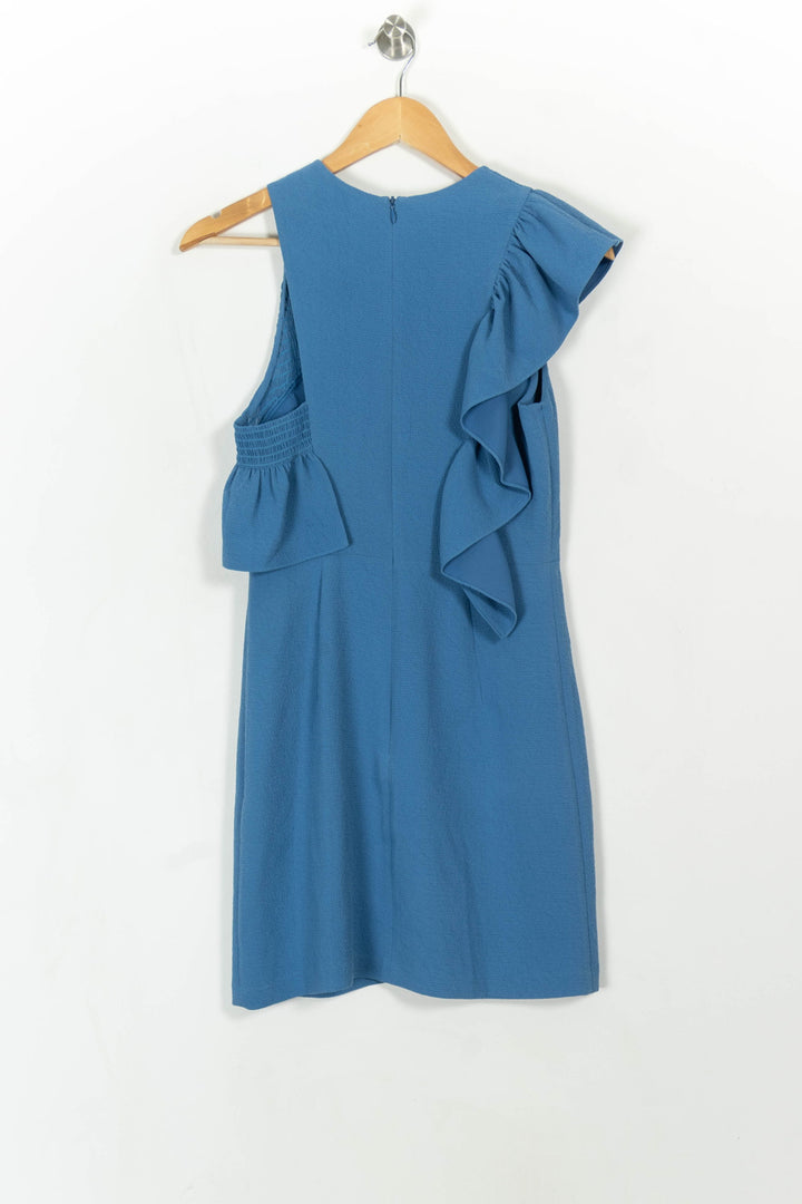 Robe Volant Bleu - Taille M/38 de la marque Sandro | PARAD108745 - Vendu par Paradigme - Image 4