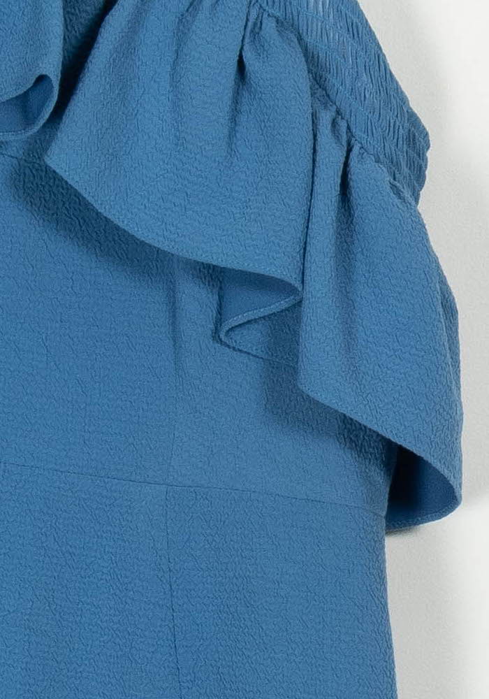 Robe Volant Bleu - Taille M/38 de la marque Sandro | PARAD108745 - Vendu par Paradigme - Image 3
