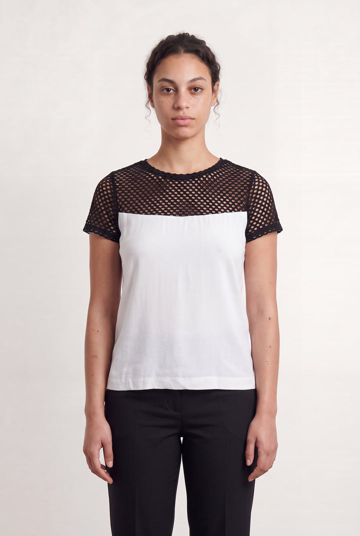 Blouse Blanche et Noire - Taille L/40 de la marque Sandro | PARAD108746 - Vendu par Paradigme - Image 1