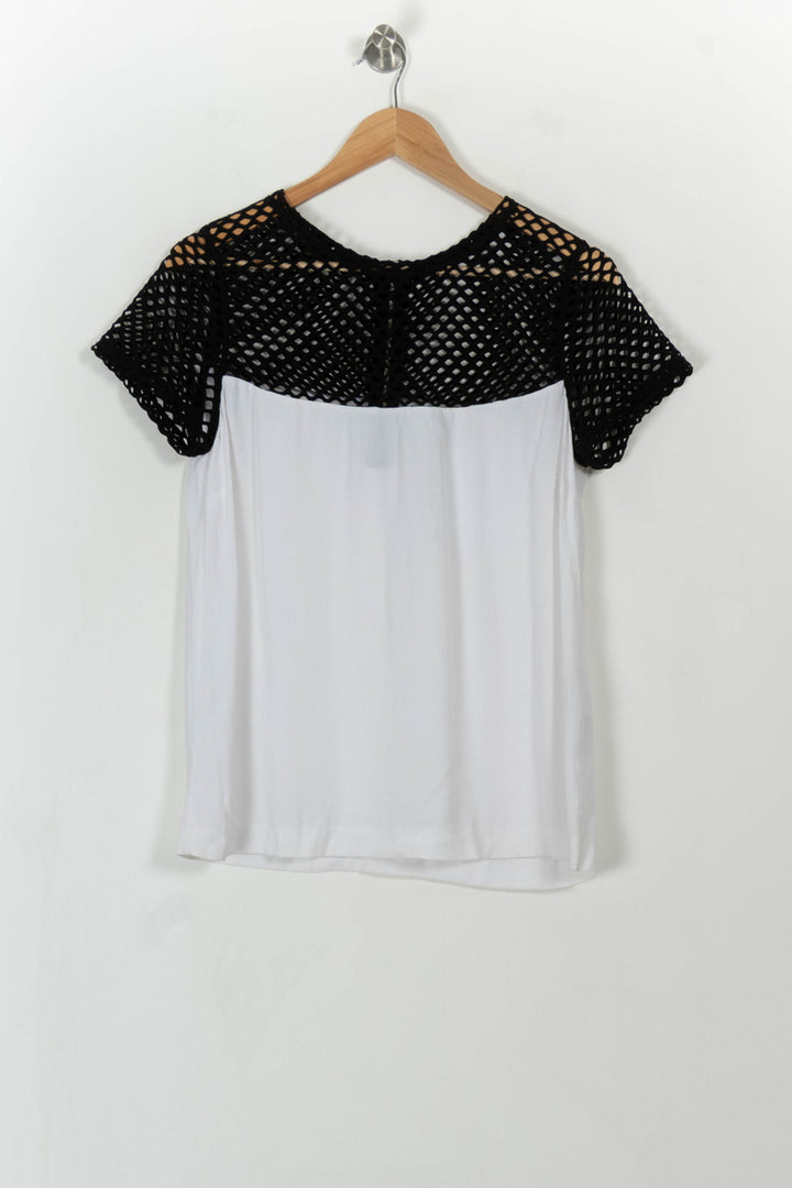Blouse Blanche et Noire - Taille L/40 de la marque Sandro | PARAD108746 - Vendu par Paradigme - Image 2