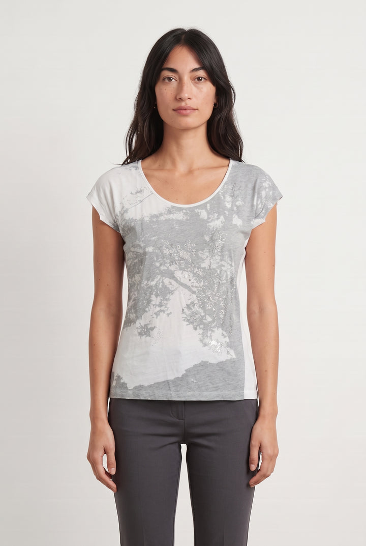 Tee-shirt Gris et Blanc - Taille S/36 de la marque Kookai | PARAD108751 - Vendu par Paradigme - Image 1