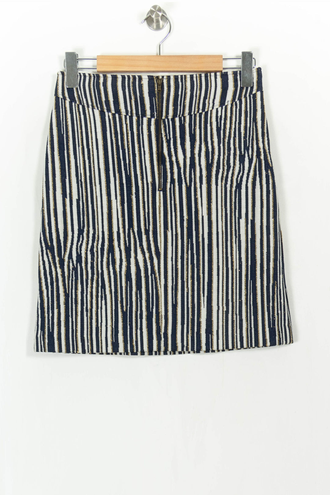 Jupe Droite Bleu et Blanche - Taille S/36 de la marque La Fée Maraboutée | PARAD108756 - Vendu par Paradigme - Image 4