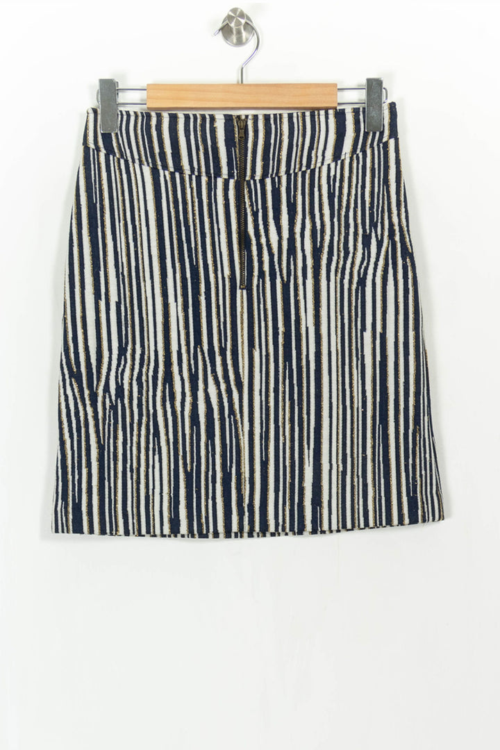 Jupe Droite Bleu et Blanche - Taille S/36 de la marque La Fée Maraboutée | PARAD108756 - Vendu par Paradigme - Image 4