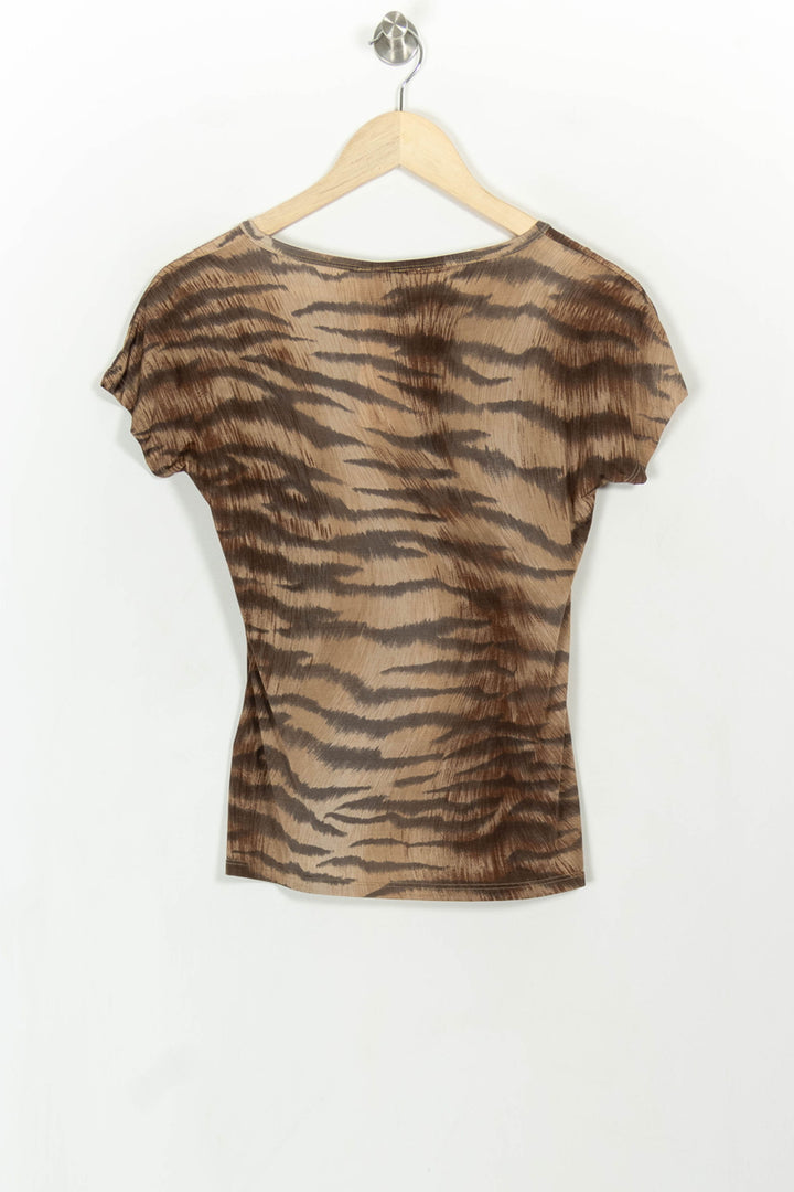 T-shirt Marron et Noir - Taille M/38 de la marque Max Mara | PARAD108761 - Vendu par Paradigme - Image 4
