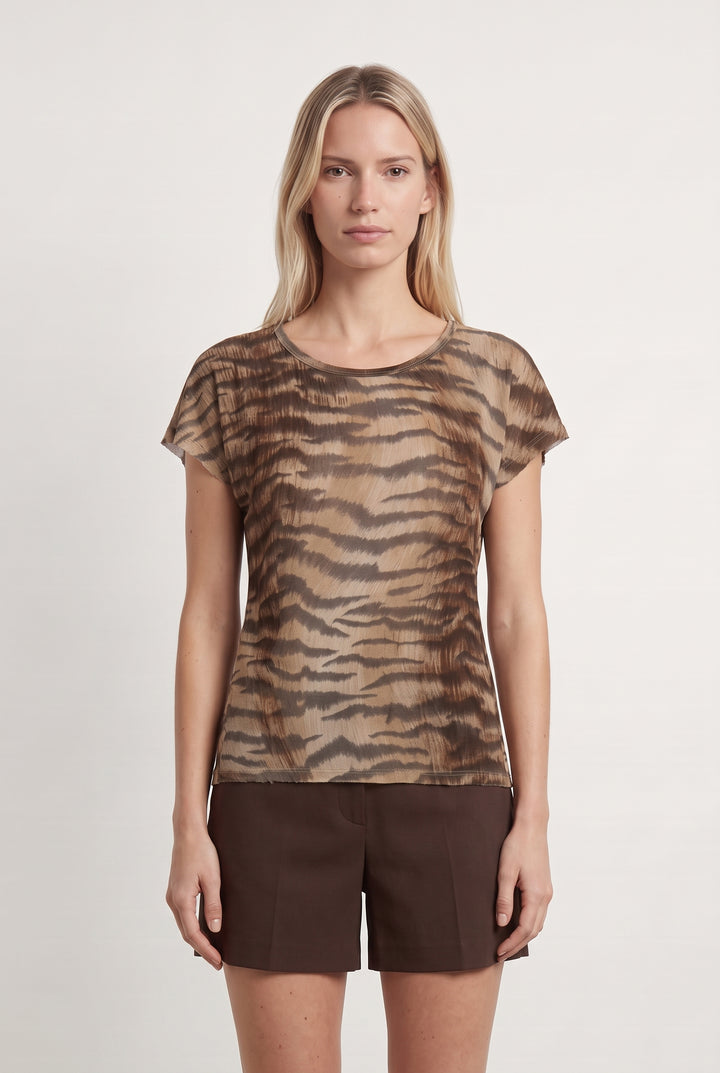T-shirt Marron et Noir - Taille M/38 de la marque Max Mara | PARAD108761 - Vendu par Paradigme - Image 1