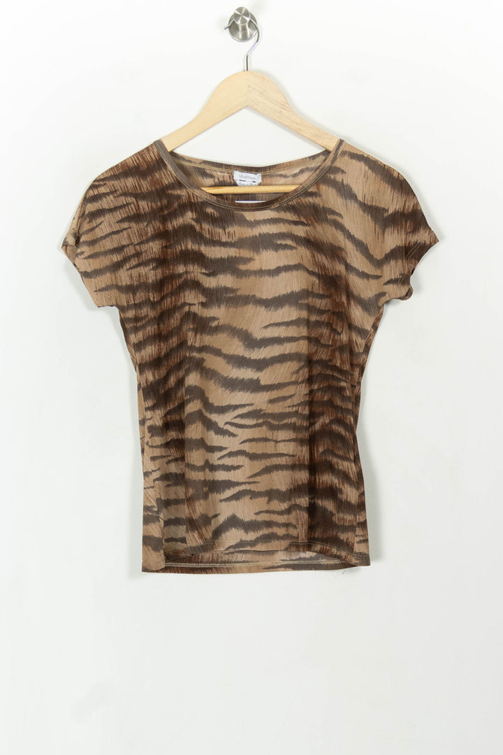 T-shirt Marron et Noir - Taille M/38 de la marque Max Mara | PARAD108761 - Vendu par Paradigme - Image 2