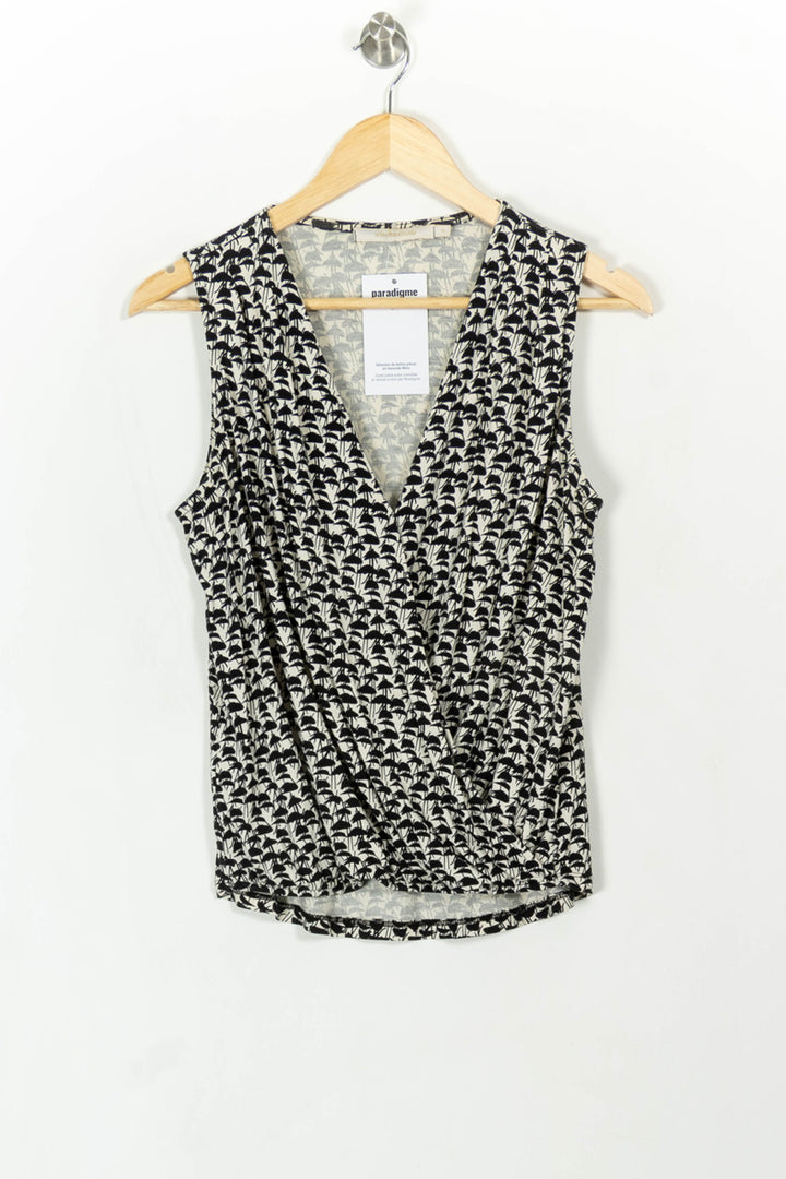 Top Noir et Blanc - Taille M/38 de la marque La Fée Maraboutée | PARAD108786 - Vendu par Paradigme - Image 2