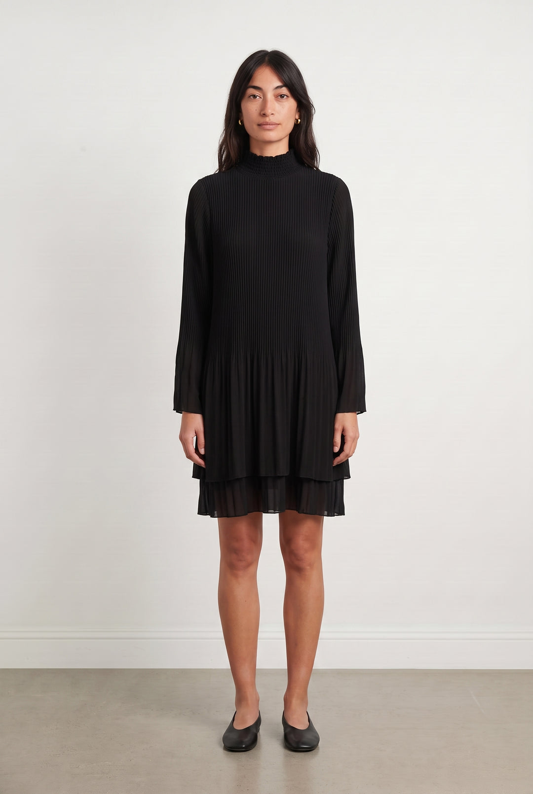 Robe Plissée Noire - Taille S/36 de la marque La Fée Maraboutée | PARAD108788 - Vendu par Paradigme - Image 1