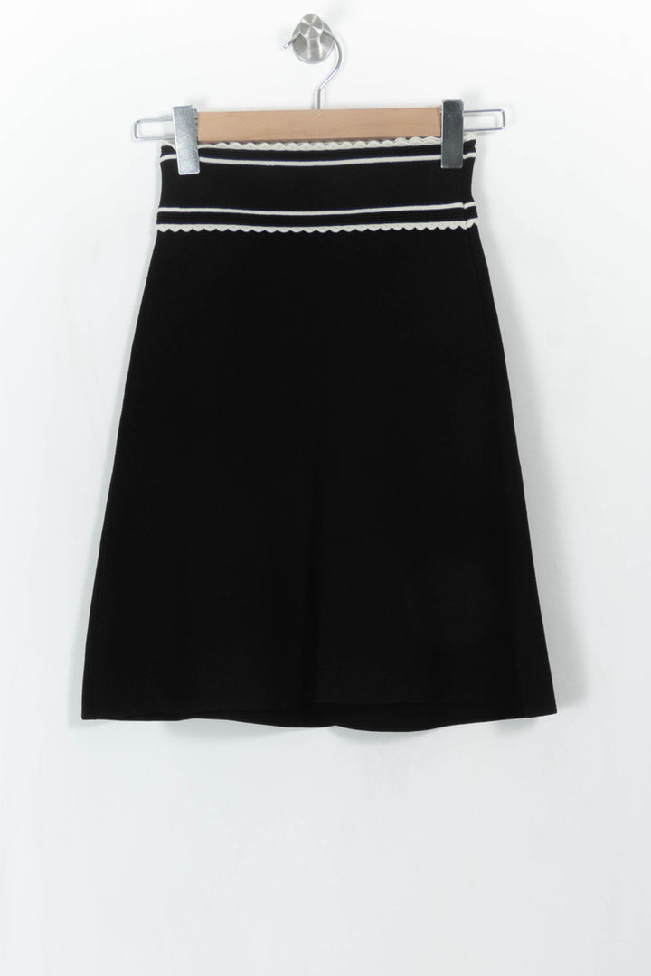 Jupe Évasée Noire et Blanche - Taille XS/34 de la marque Sandro | PARAD108791 - Vendu par Paradigme - Image 4