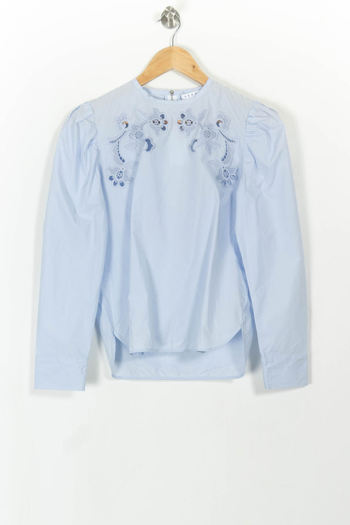 Blouse Bleue - Taille XS/34 de la marque Sandro | PARAD108798 - Vendu par Paradigme - Image 2
