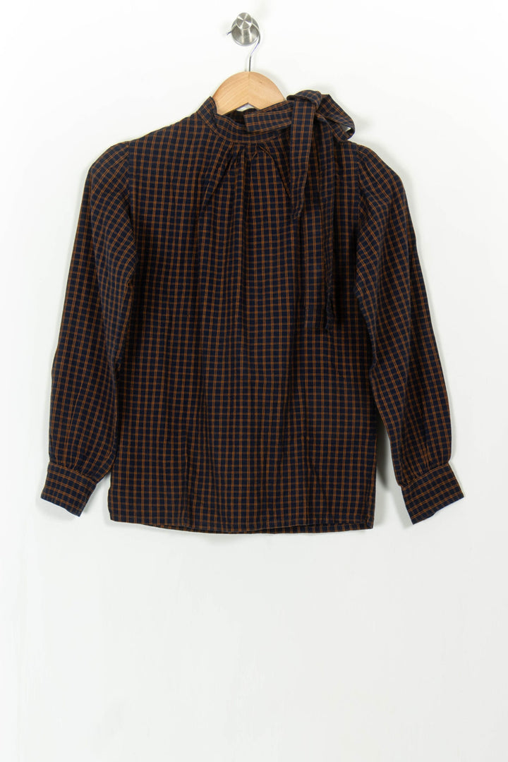 Blouse Carreaux Bleu et Marron - Taille XXS/32 de la marque Soeur | PARAD108807 - Vendu par Paradigme - Image 2