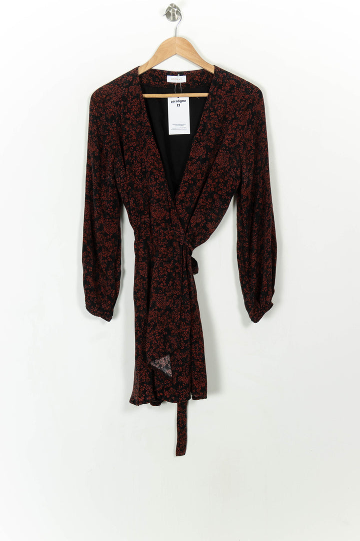 Robe Portefeuille Noire et Rouge - Taille S/36 de la marque Kookai | PARAD108810 - Vendu par Paradigme - Image 2