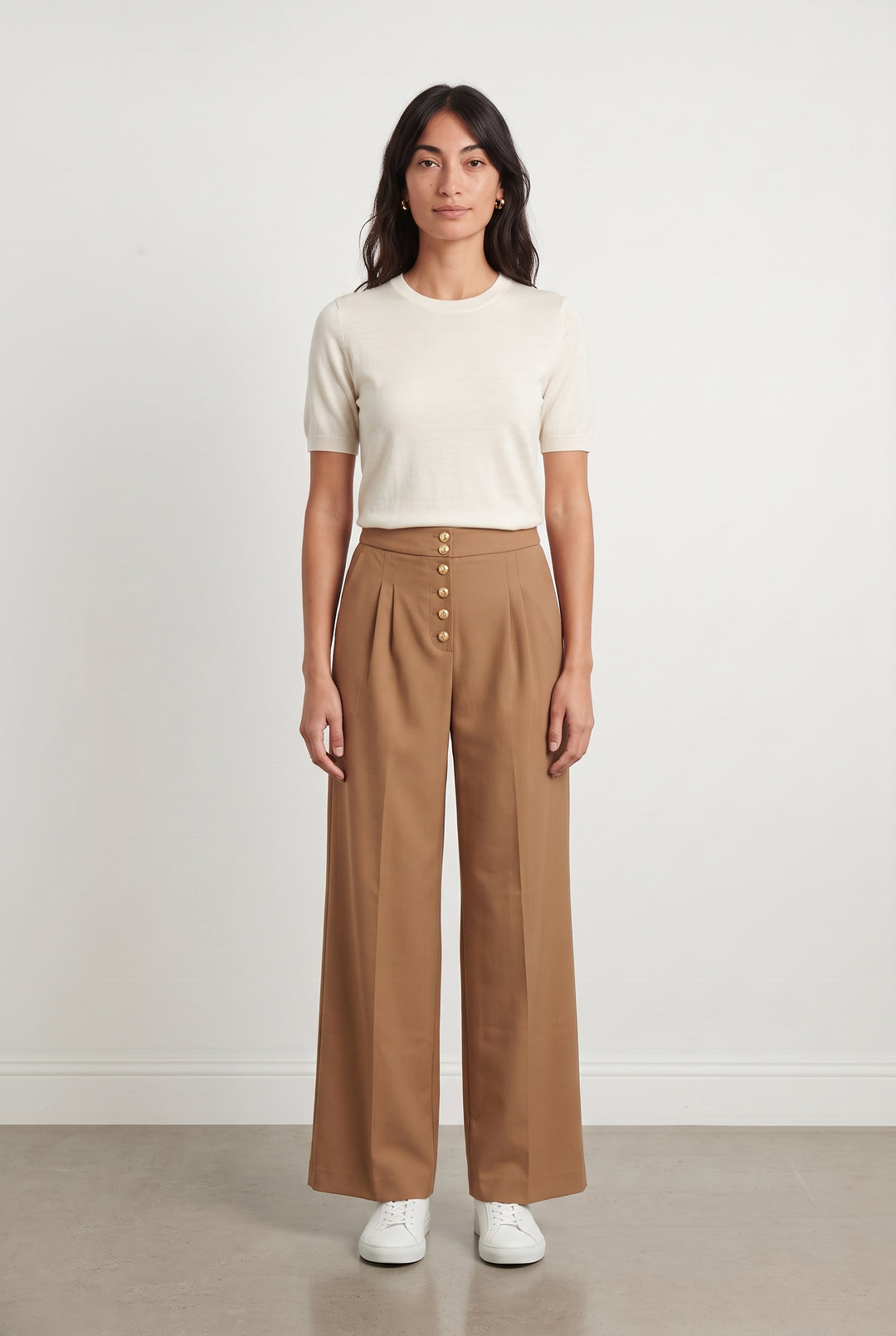 Pantalon Large Marron - Taille S/36 de la marque Sézane | PARAD108820 - Vendu par Paradigme - Image 1