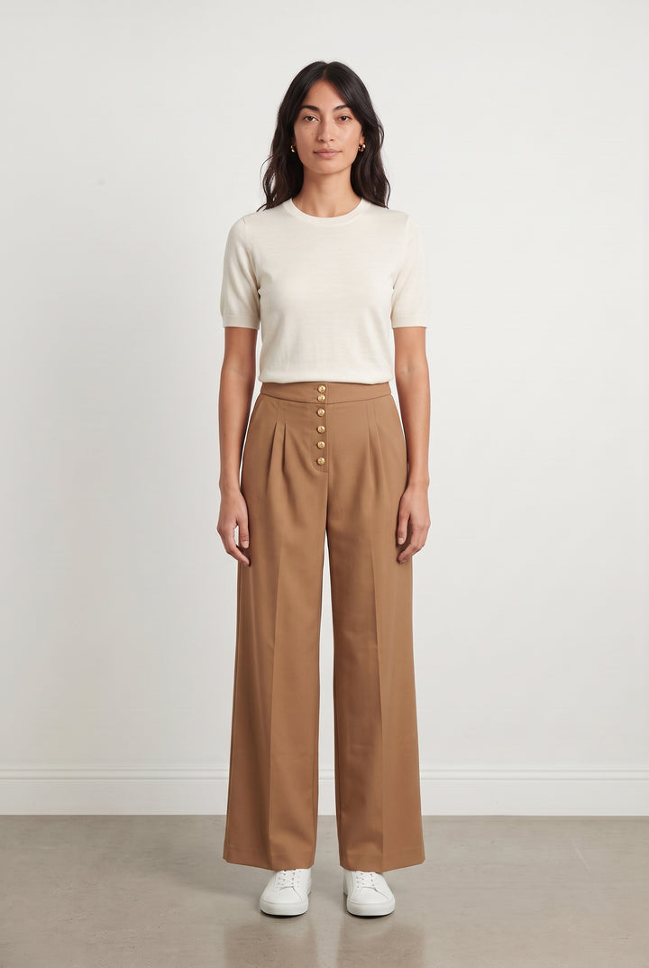 Pantalon Large Marron - Taille S/36 de la marque Sézane | PARAD108820 - Vendu par Paradigme - Image 1