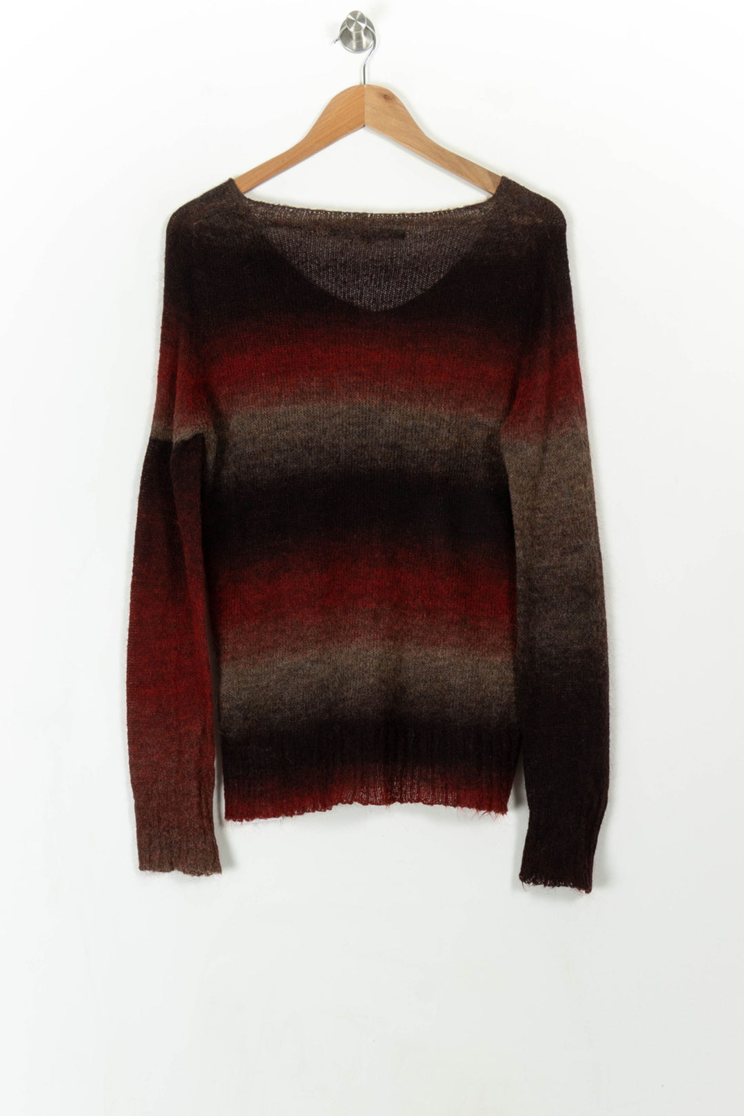 Pull Marron et Rouge - Taille L/40 de la marque La Fée Maraboutée | PARAD108822 - Vendu par Paradigme - Image 5