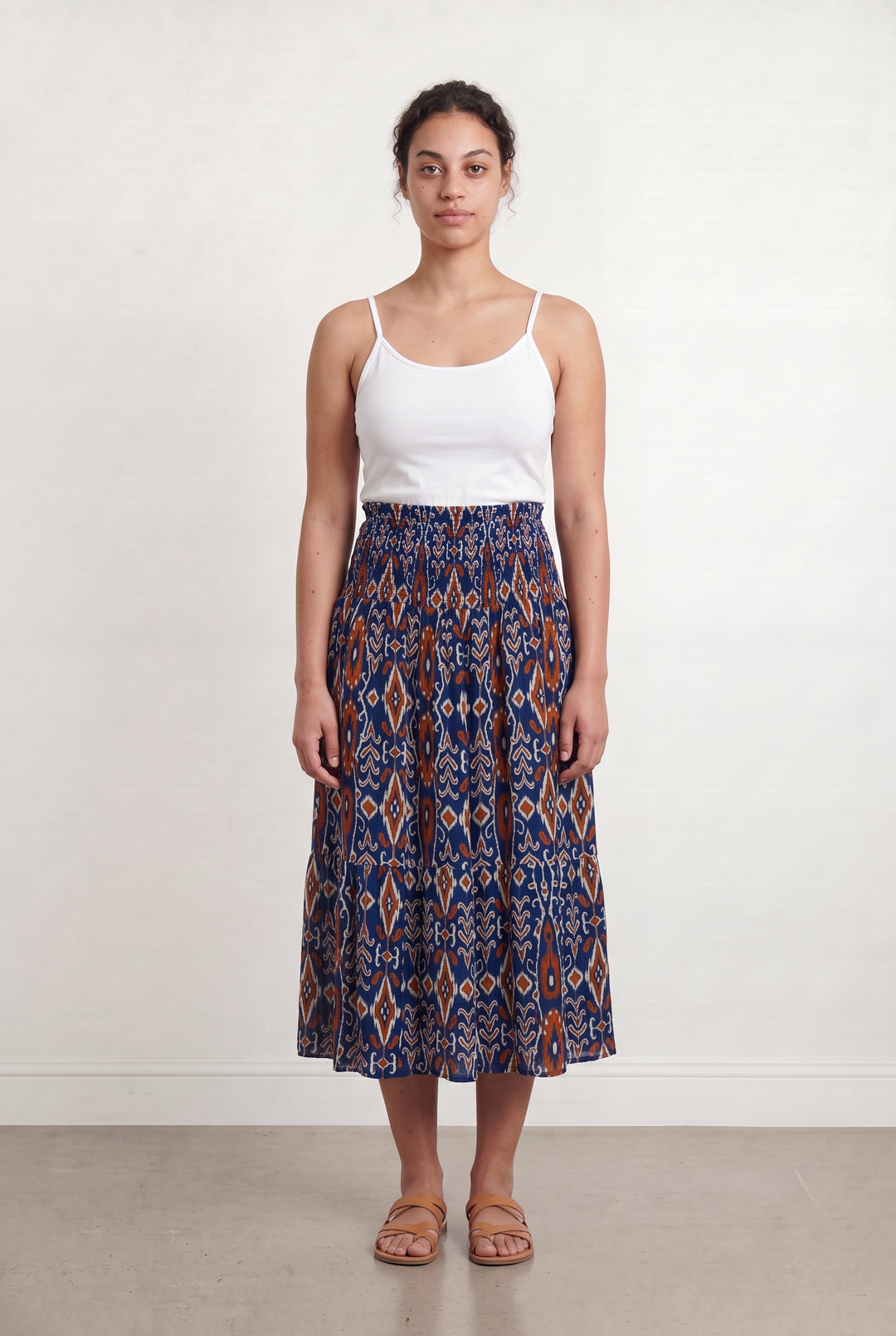 Jupe Longue Bleu et Orange - Taille L/40 de la marque La Fée Maraboutée | PARAD108823 - Vendu par Paradigme - Image 1