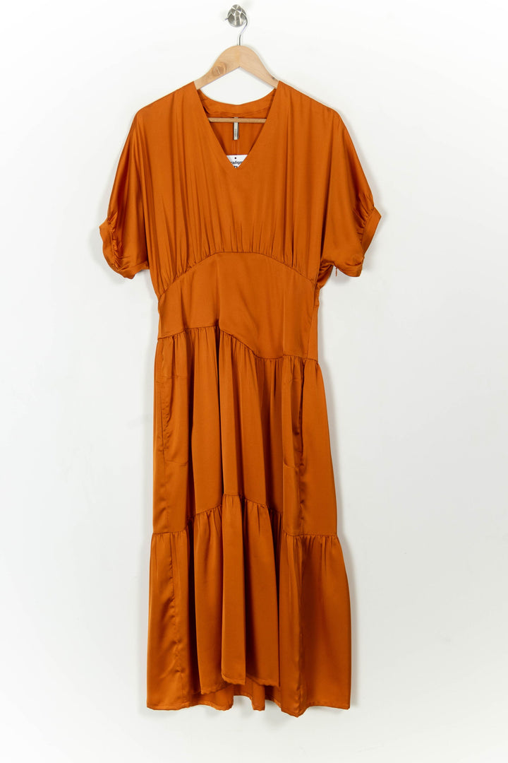 Robe Longue Orange - Taille L/40 de la marque Indies | PARAD108824 - Vendu par Paradigme - Image 2