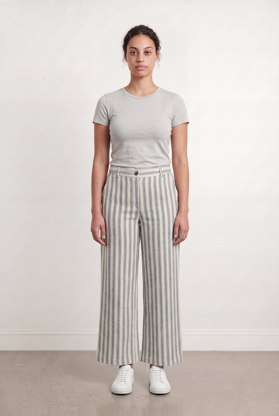 Pantalon Rayé Bleu et Beige - Taille L/40 de la marque La Fée Maraboutée | PARAD108865 - Vendu par Paradigme - Image 1