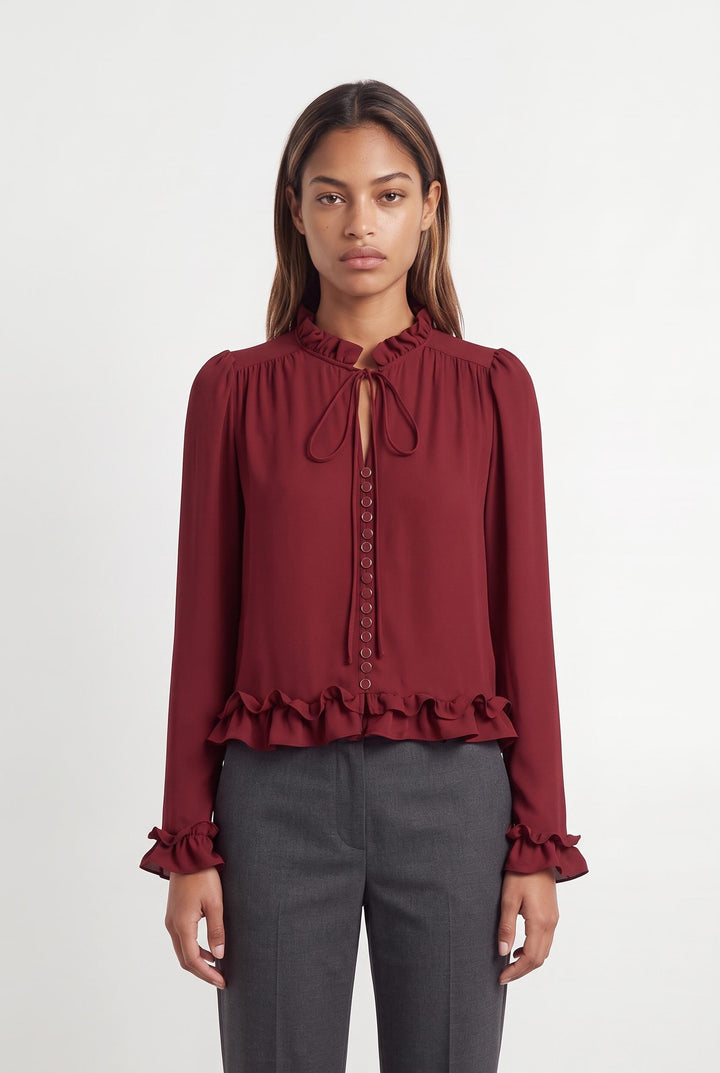 Chemisier Bordeaux - Taille XS/34