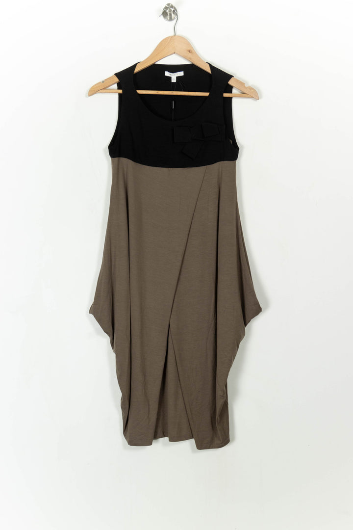 Robe Sans Manches Marron et Noire - Taille S/36 de la marque Paule Ka | PARAD10948 - Vendu par Paradigme - Image 2
