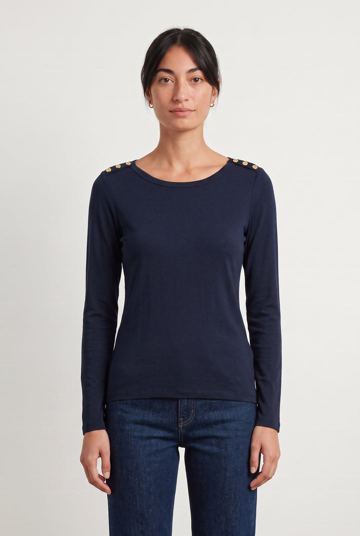 Tee-shirt Manches Longues Bleu - Taille S/36 de la marque Des petits hauts | PARAD110723 - Vendu par Paradigme - Image 1