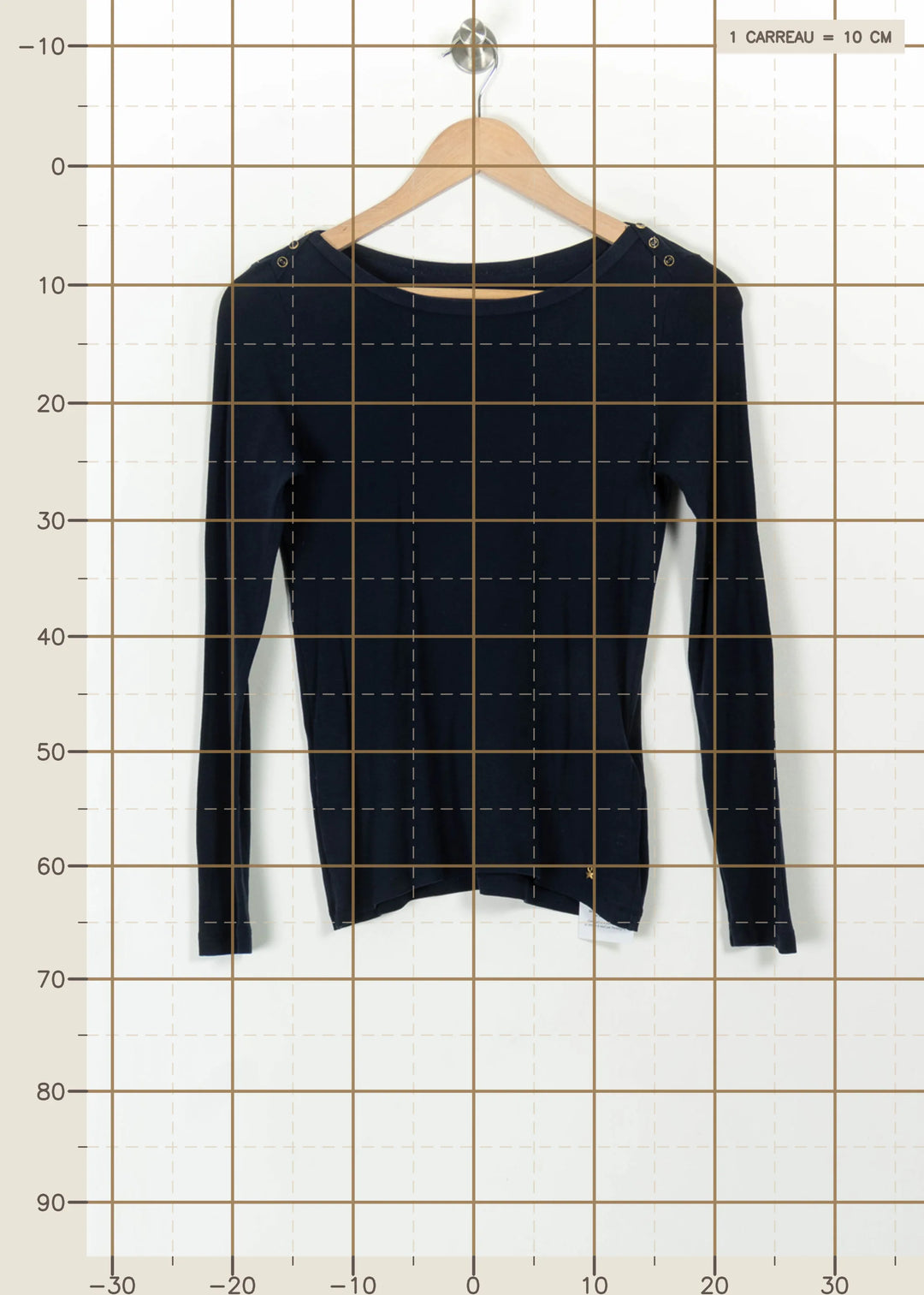 Tee-shirt Manches Longues Bleu - Taille S/36 de la marque Des petits hauts | PARAD110723 - Vendu par Paradigme - Image 4