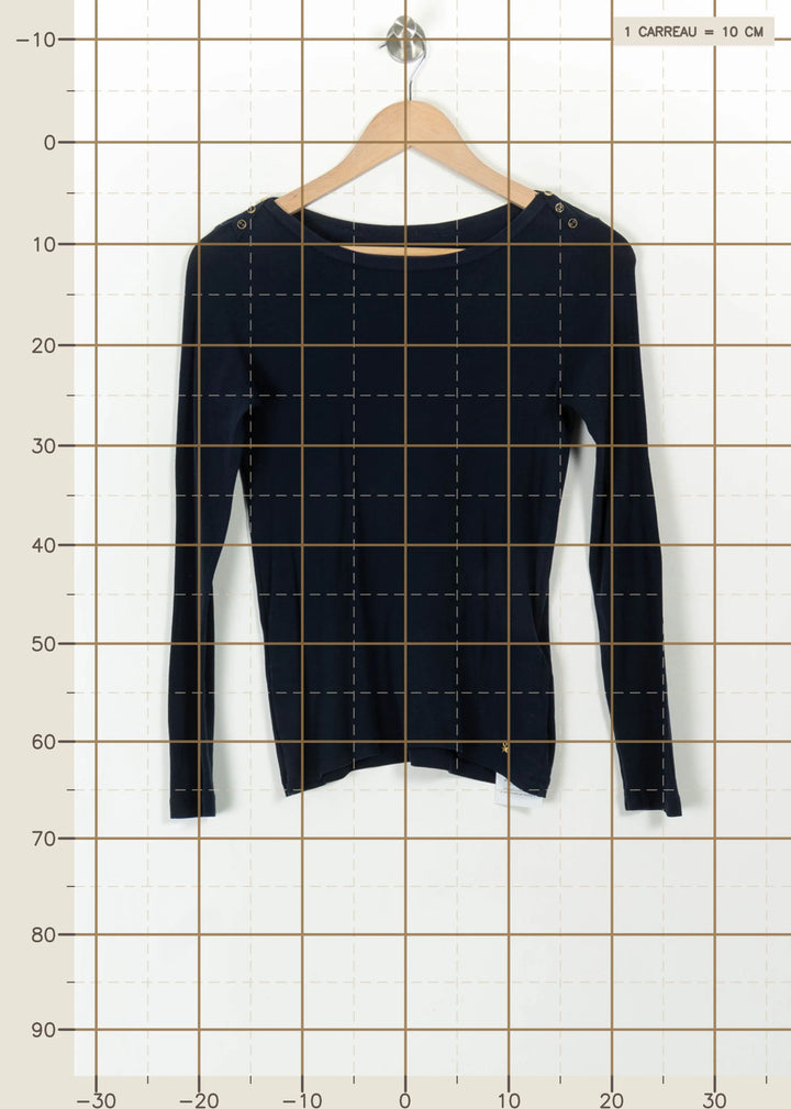 Tee-shirt Manches Longues Bleu - Taille S/36 de la marque Des petits hauts | PARAD110723 - Vendu par Paradigme - Image 4
