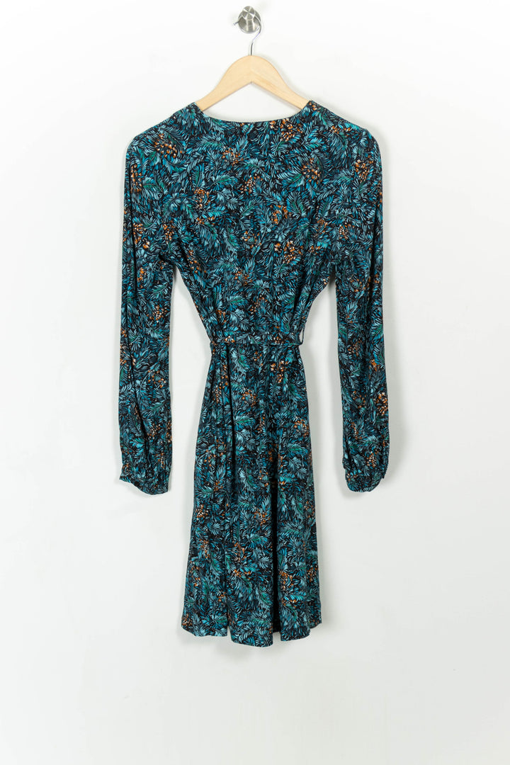 Robe Portefeuille Bleue et Verte - Taille S/36 de la marque La Fée Maraboutée | PARAD110731 - Vendu par Paradigme - Image 5