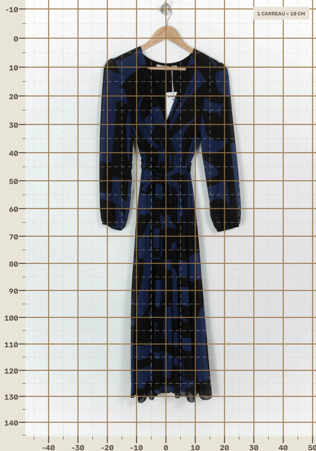 Robe Longue Bleue et Noire - Taille S/36 de la marque La Fée Maraboutée | PARAD110732 - Vendu par Paradigme - Image 4