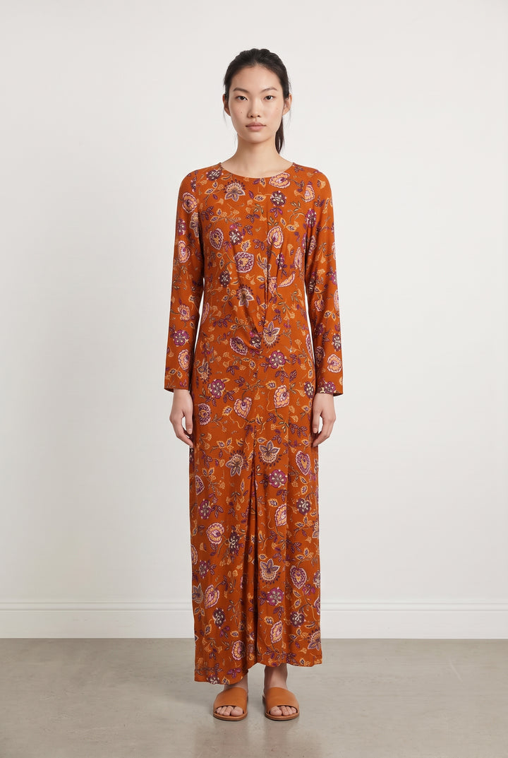 Robe Longue Orange et Violette - Taille S/36 de la marque La Fée Maraboutée | PARAD110733 - Vendu par Paradigme - Image 1