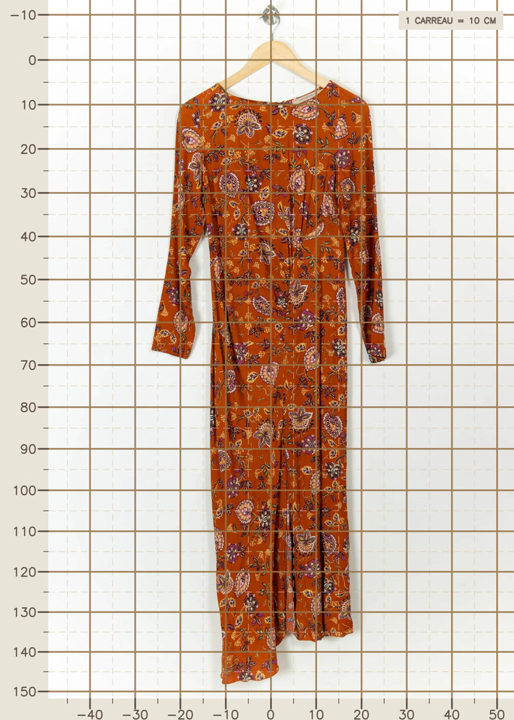 Robe Longue Orange et Violette - Taille S/36 de la marque La Fée Maraboutée | PARAD110733 - Vendu par Paradigme - Image 4