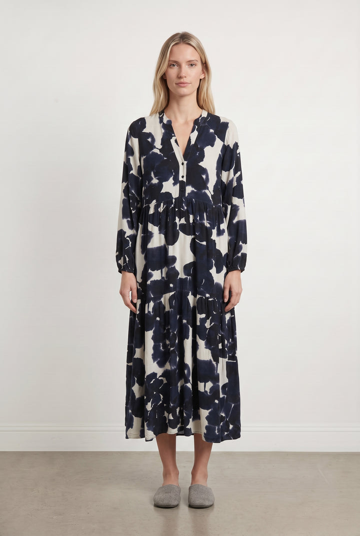 Robe longue bleue et blanche - Taille S/36 de la marque La Fée Maraboutée | PARAD110737 - Vendu par Paradigme - Image 1
