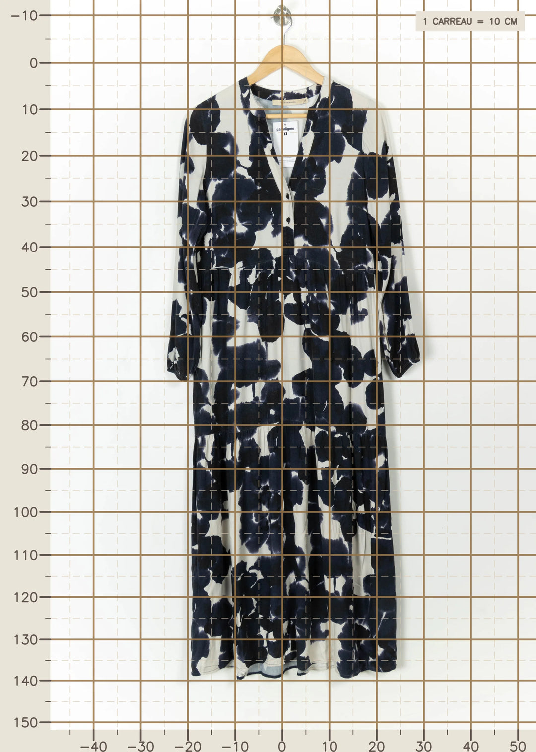 Robe longue bleue et blanche - Taille S/36 de la marque La Fée Maraboutée | PARAD110737 - Vendu par Paradigme - Image 4