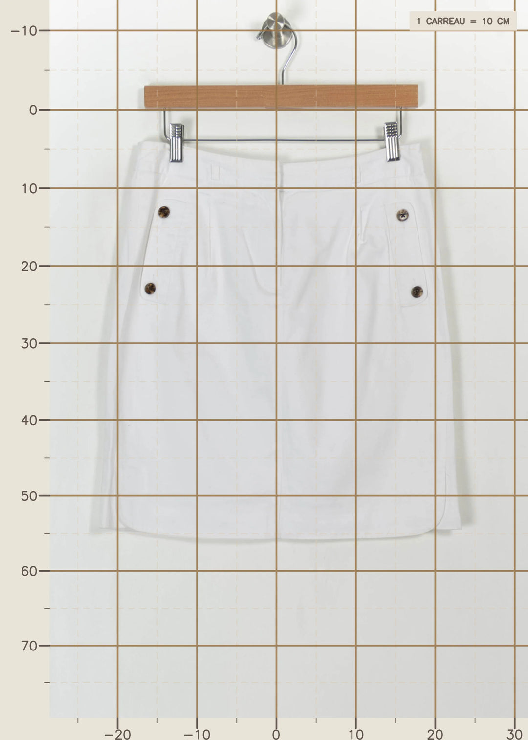 Jupe Courte Blanche - Taille M/38 de la marque Caroll | PARAD110740 - Vendu par Paradigme - Image 4