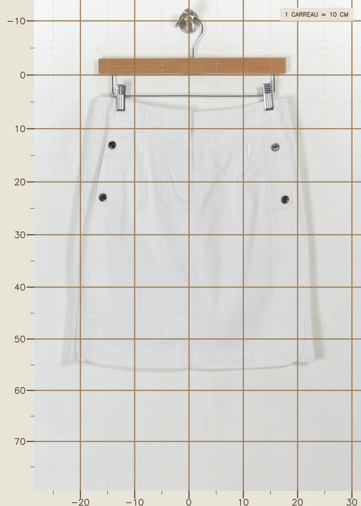 Jupe Courte Blanche - Taille M/38 de la marque Caroll | PARAD110740 - Vendu par Paradigme - Image 4